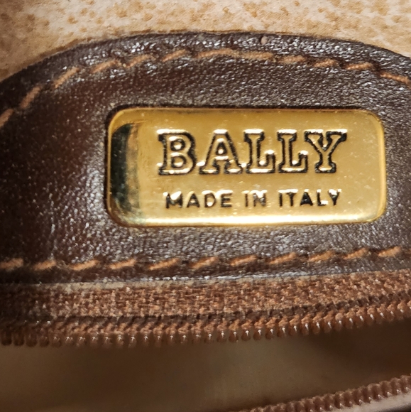 Vintage Bally Monogram Coated Canvas & Leather Shoulder Bag 12" X 7" - Picture 12 of 16